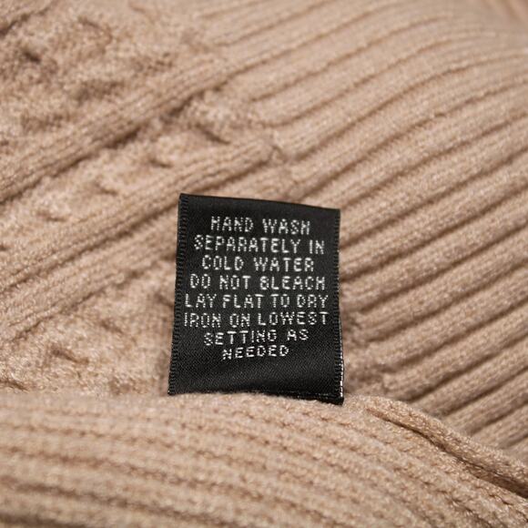 Cyrus Oatmeal Ribbed Knit Sweater Flared Sleeve Oversized Tunic Top Size S - Picture 8 of 9